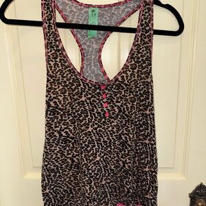Honeydew Leopard Print Racerback Tank and Shorts Pajama Set